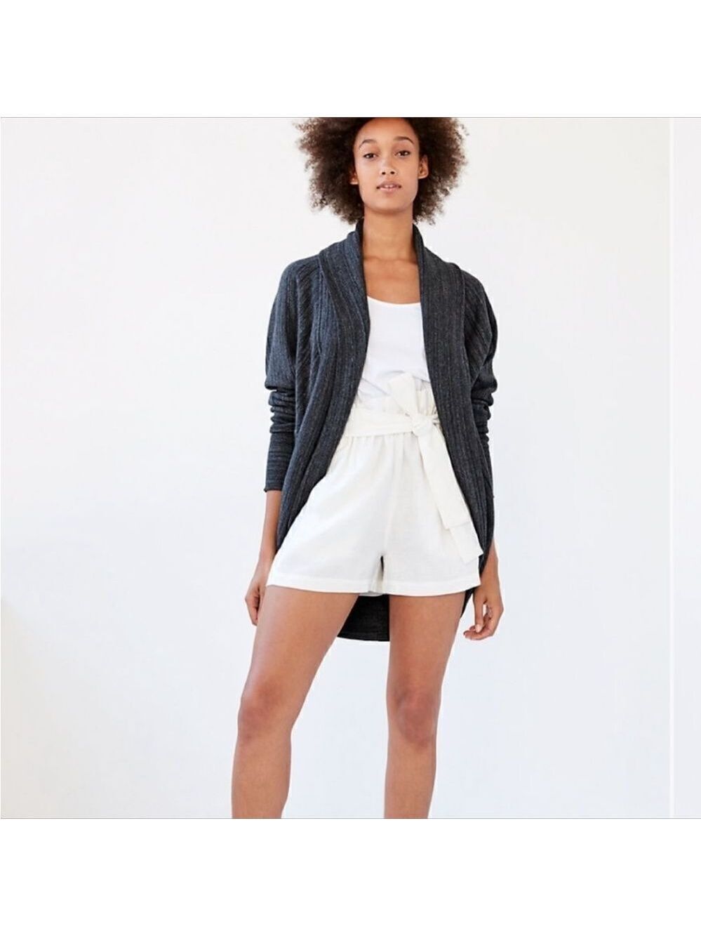 Aritzia Wilfred Diderot cocoon cardigan sweater dark grey Sz XS